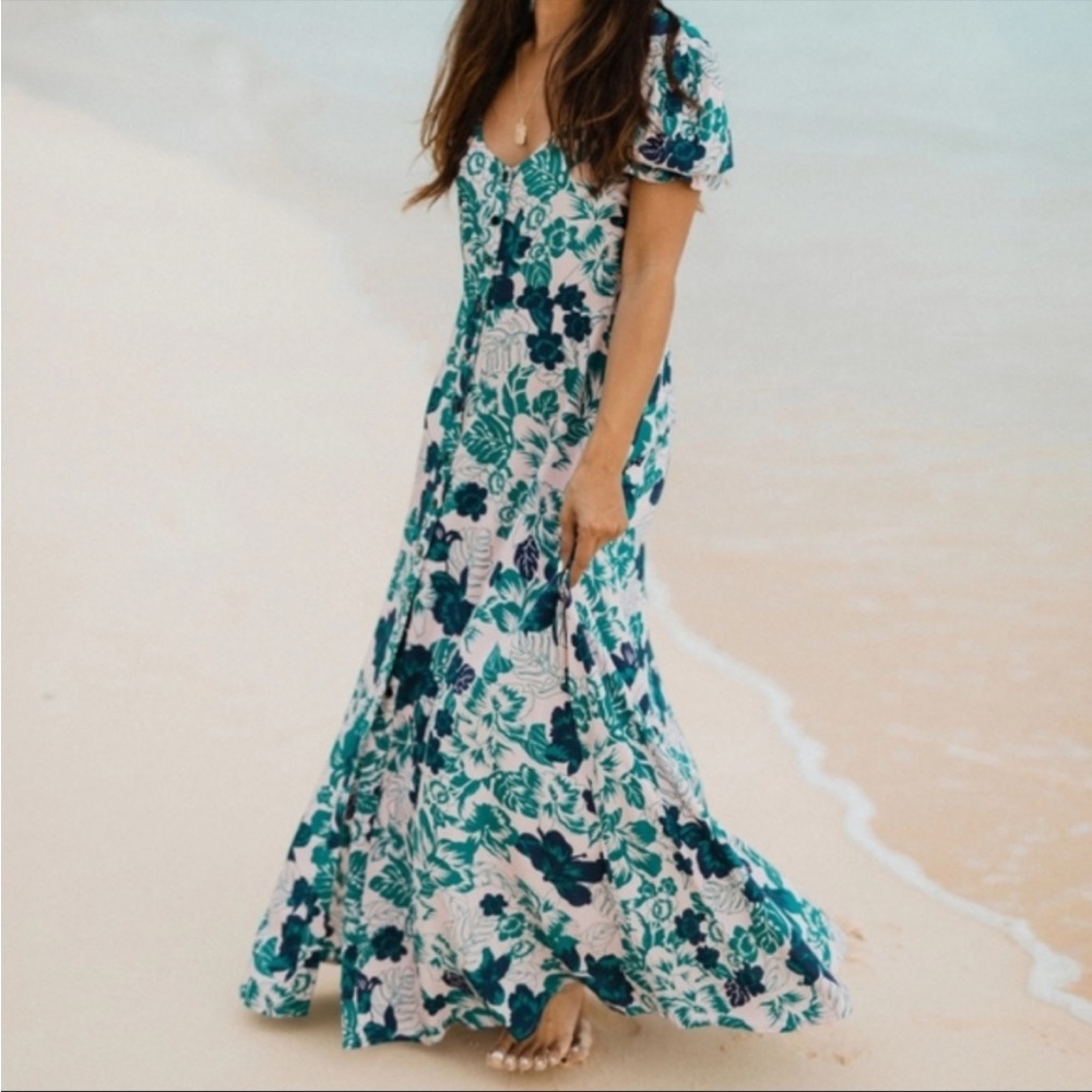 XIX Palms Button-up Maxi